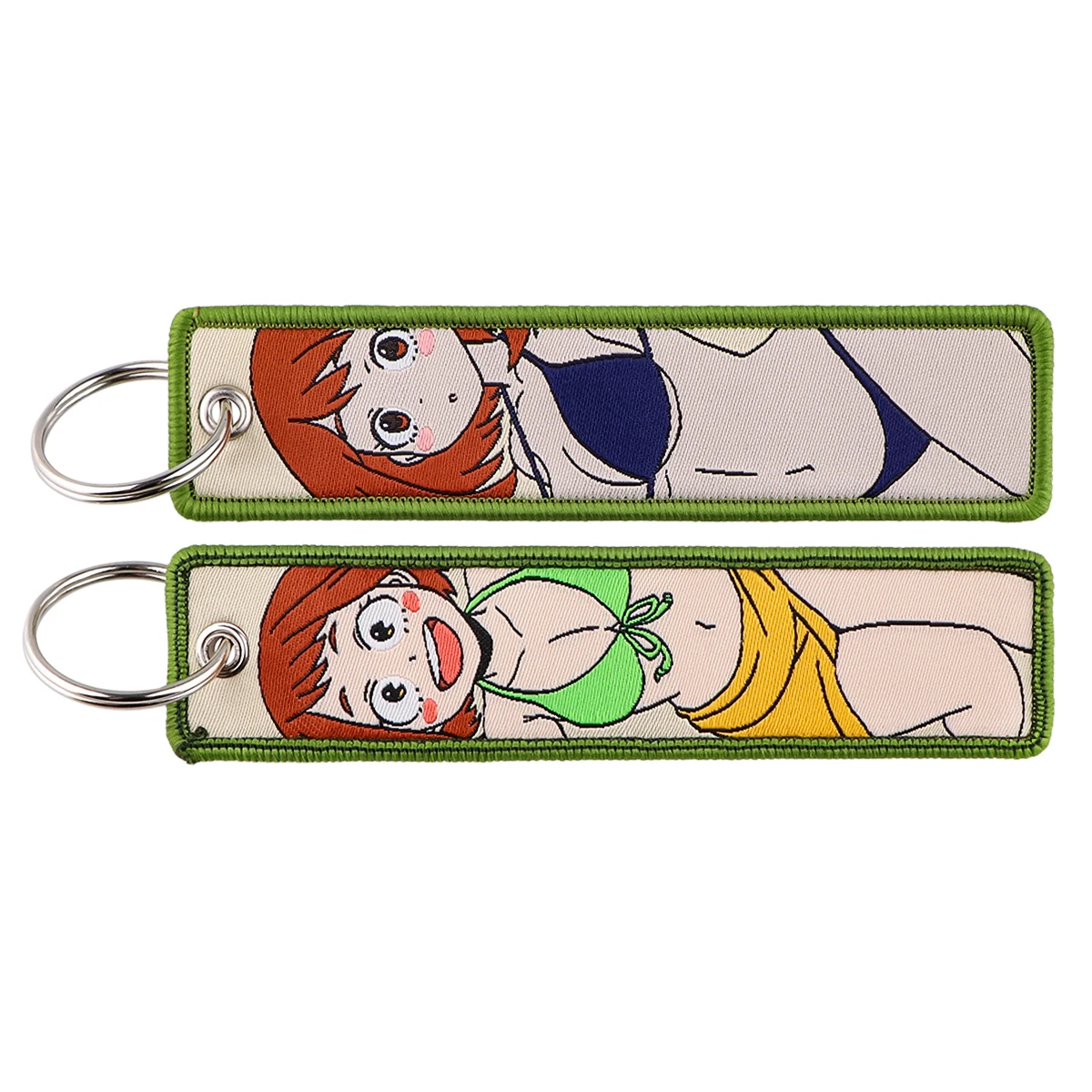 Anime Cool Cosplay Character Key Tag Summer Action Embroidery Key Chain Key Fobs For Car Backpack Key Ring Souvenir Gifts