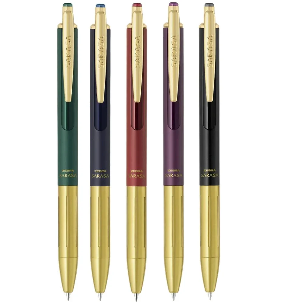 ZEBRA Sarasa JJ56 Vintage Color Gel Pen 0.5mm Fine Point Retractable Metal Body Ballpoint Pen for Office School Supplies