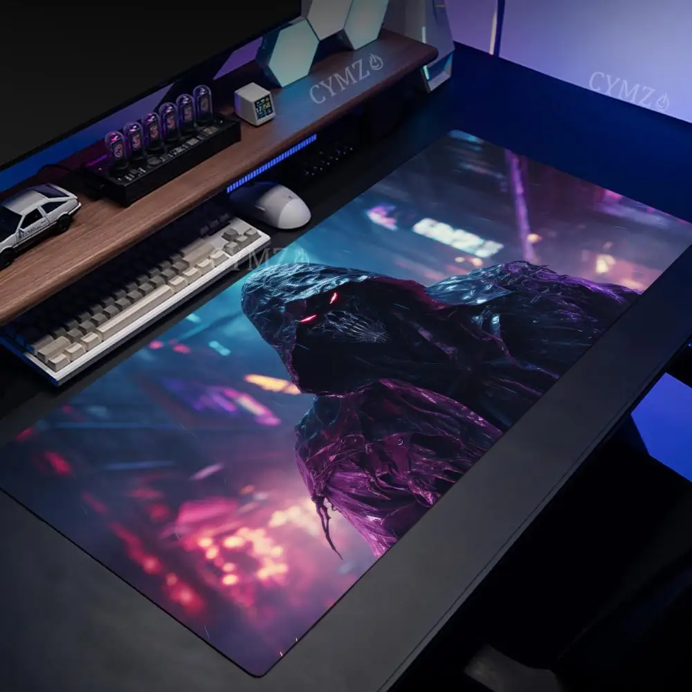 

Neon-style mysterious Death God Mouse Pad Desk Mat with Stitched Edge anti-slip Durable offices accessories keyboard mouse mat