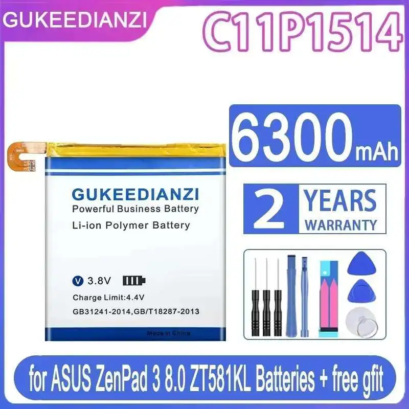 

6300mAh Tablet Battery for Asus ZenPad 3 8.0, Z8 XLTE, ZT581KL, P008, Z581KL