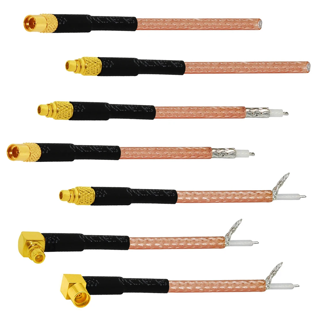 1PC MMCX Male Female Plug Jack RG316 Cable Other End No Connector/Exposed/Fork Soldering Customized NEW