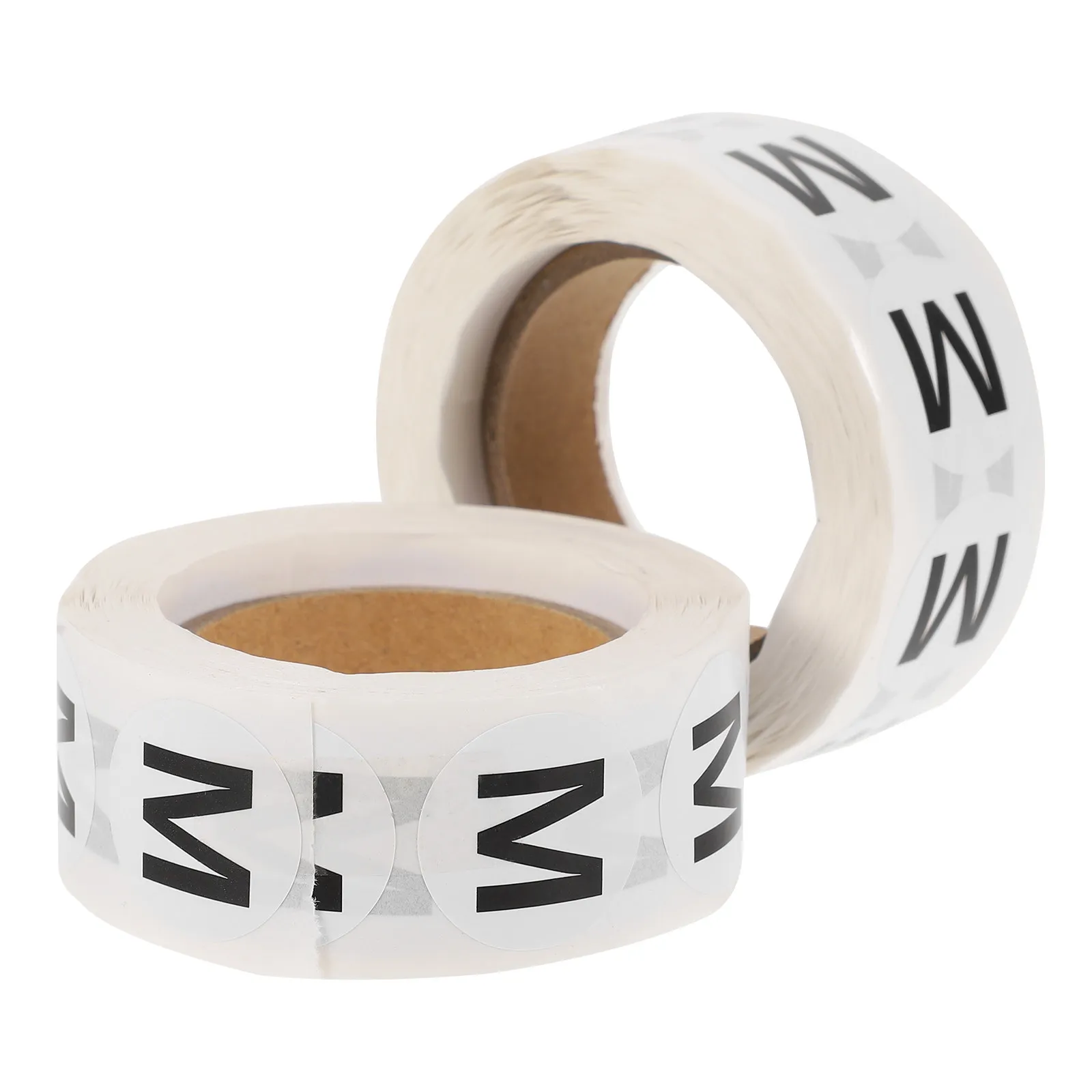 

2 Rolls Round Clothing Size Self-Adhesive Sticker Bold Printed Font Long-Lasting Adhesion for T-Shirts Sweaters Trousers Jackets