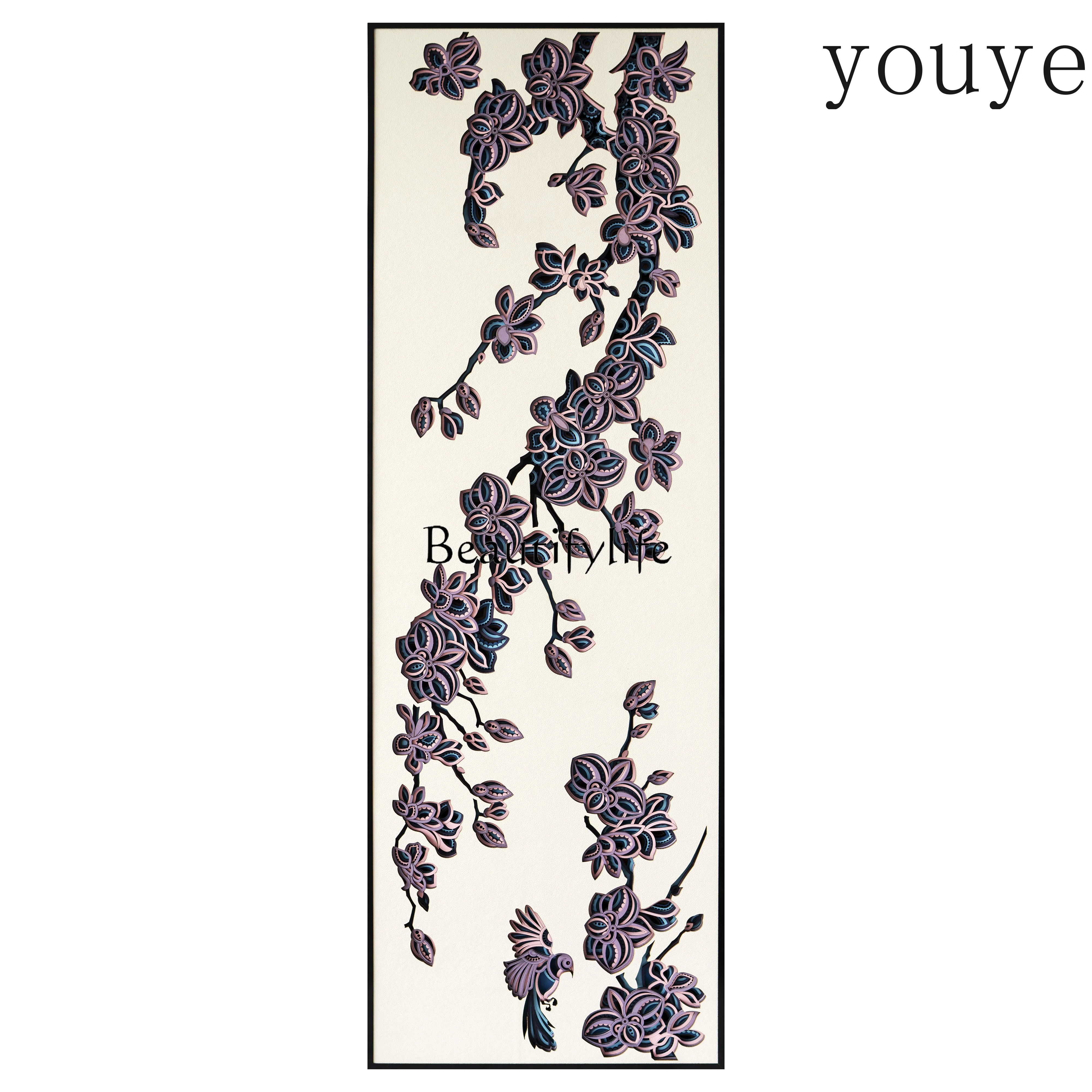 New Chinese Zen painting creative tea room background wall decoration bedroom living room