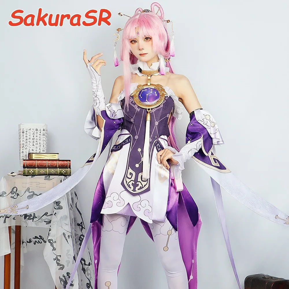 Fu Xuan Cosplay z grą Honkai: Star Rail cosplay【S-3XL 】 DokiDoki-R kobiety kostium Fu Xuan Cosplay buty peruka Plus rozmiar Halloween