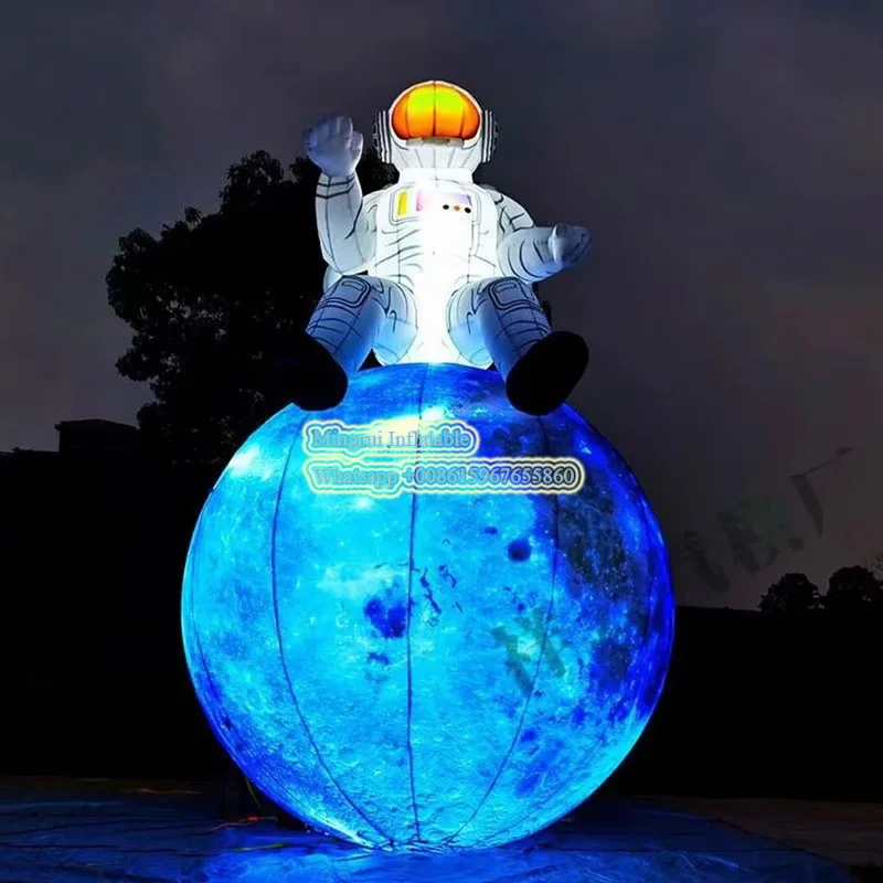 Giant Inflatable Astronaut with Led Light Concert inflatable moon Stage Decoration Inflatable Spaceman Moon Landing Toys