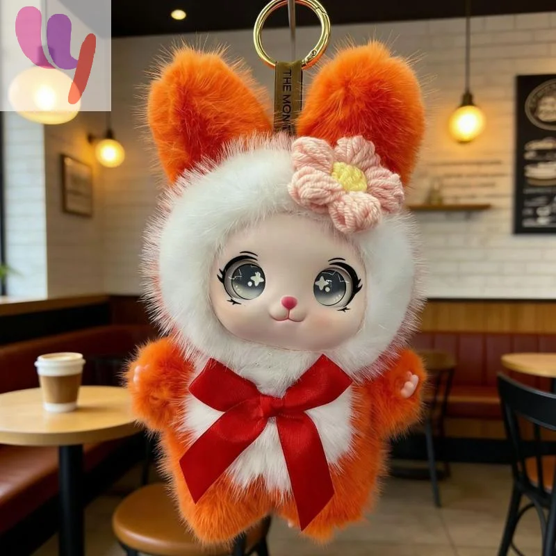 NEW SALE Soft And Fluffy Rabbit Plush Keychain/Bag Charm – Cute Cartoon Doll Pendant Holiday Gift