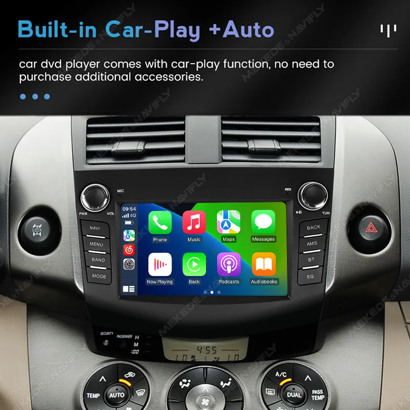 MEKEDE 7 pulgadas Carplay Android Auto GPS reproductor de DVD para coche para Toyota RAV4 Rav 4 2006-2012 Multimedia estéreo sin DVD 2 Din unidad principal