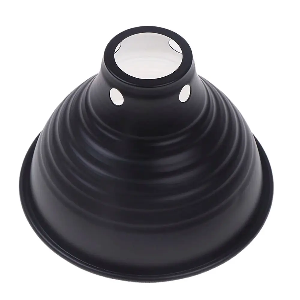 1Pcs Dome Heating Reptile Light Fixtures Aluminum Black Animals Heat Lamp Protector Metal Reflector Shell
