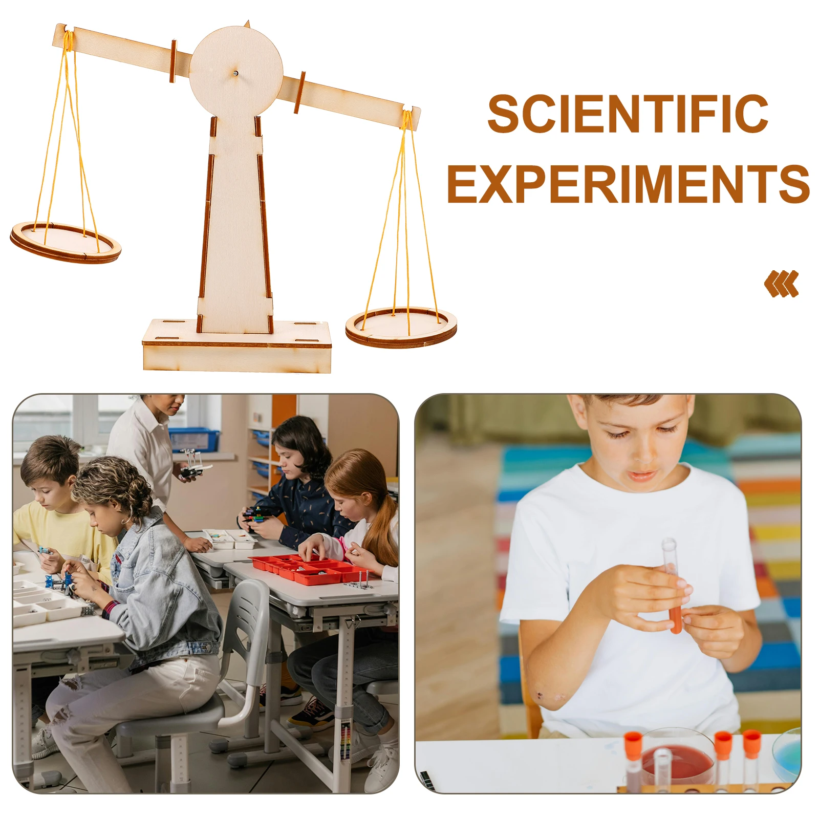 

DIY Balance Scale Toy Smooth Wood Kids Science Learning Kit Reusable Educational Tool Creative Gift Building Blocks STEM Project