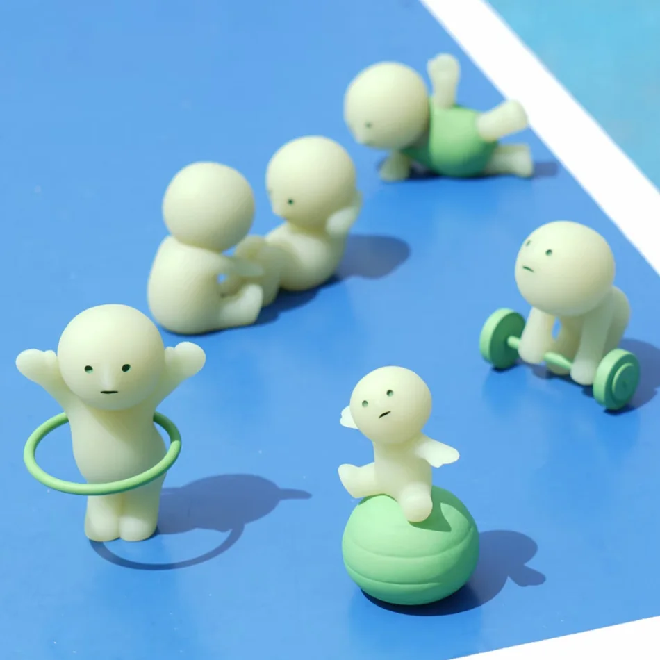Überraschungsgeschenk Fitness-Übungs-Serie Mehrere Puppen Grün Nachtleuchtende Mysteriöse Blindbox Actionfiguren Dekorationsmodell – Detail 4