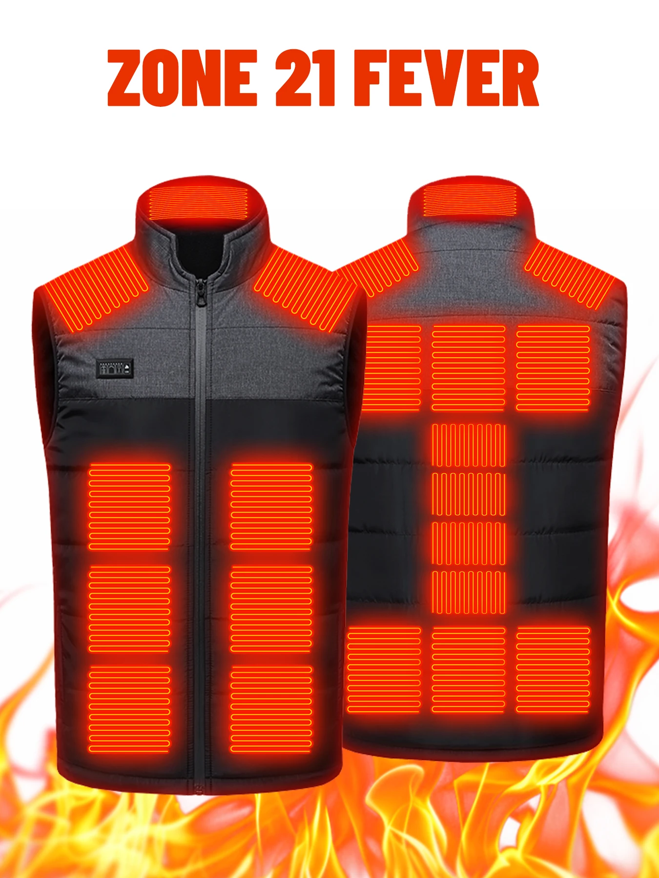 

COMXZ нагревательный жилет с двойным управлением, 21 зон, нагрев для мужчин и женщин, зимняя электрическая термоодежда, жилет для спорта, пешего туризма, USB