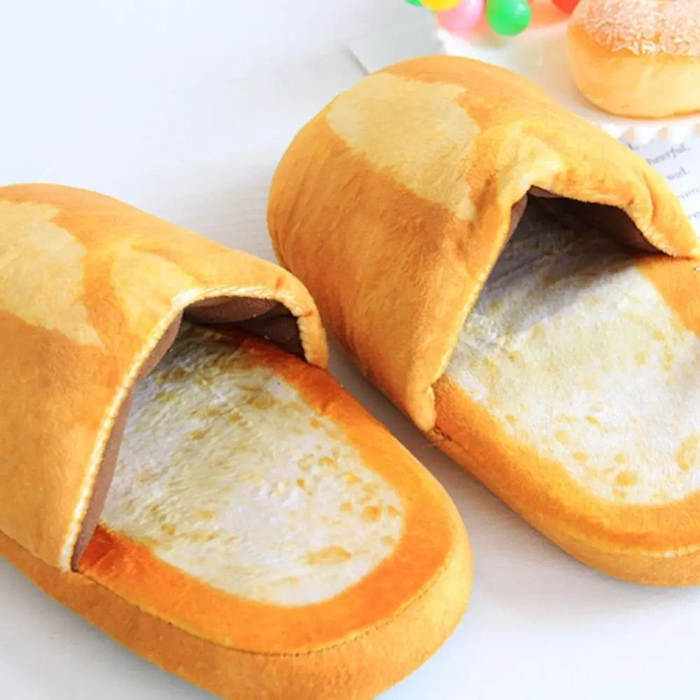 عارضة الإبداعية محاكاة الخبز النعال مضحك لينة أسفل أفخم الخبز الفرنسي النعال أحذية سميكة وحيد 3D الخبز الشرائح للجنسين #2