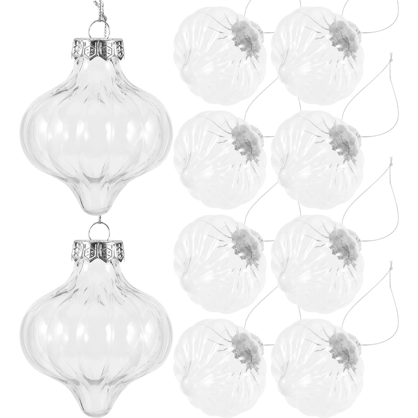 

12 Pcs Christmas Trees Xmas Balls Ornaments Clear Fairy Lights White Home Decor Hanging