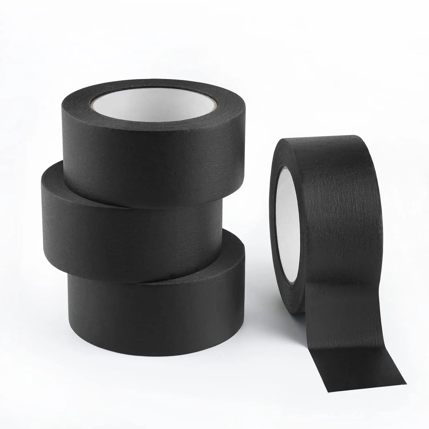 

4 Pack Black Painters Tape 2 inch Wide, Medium Adhesive Black Masking Tape Bulk Multi Pack, 2 inch x 55 Yards x 4 Rolls
