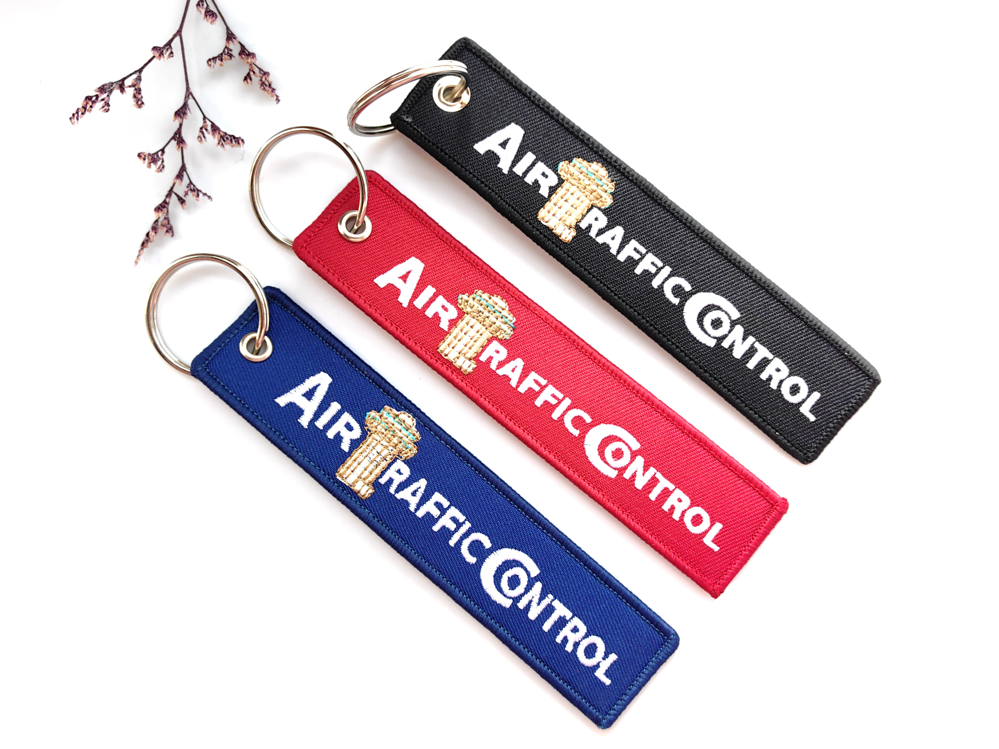 1PC AIR Raffic Ntrol(ATC) Double Sided Embroidery Keychain Can Be Used For Air Traffic Controller Gifts Tlying Enthusiast Gifts