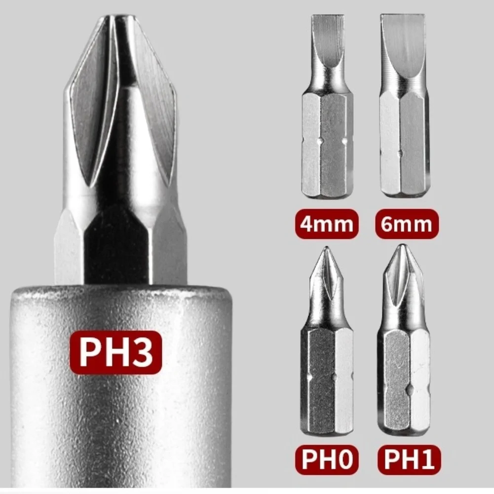 6 In Magnetic Ratchet Screwdriver Set With Chrome Vanadium Steel Bits Compact For Multi Tool For Home Repair And Assembly Kit