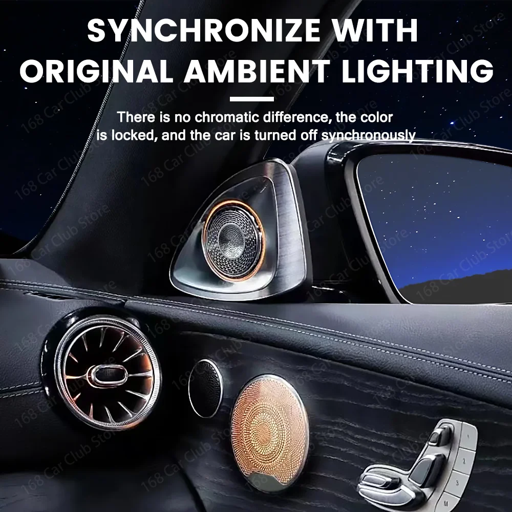 New 4D Speaker Rotating 64 Color Ambient Light For Mercedes Benz E-Coupe W238 Car Lnterior Modification 4D Decorative Horn Light
