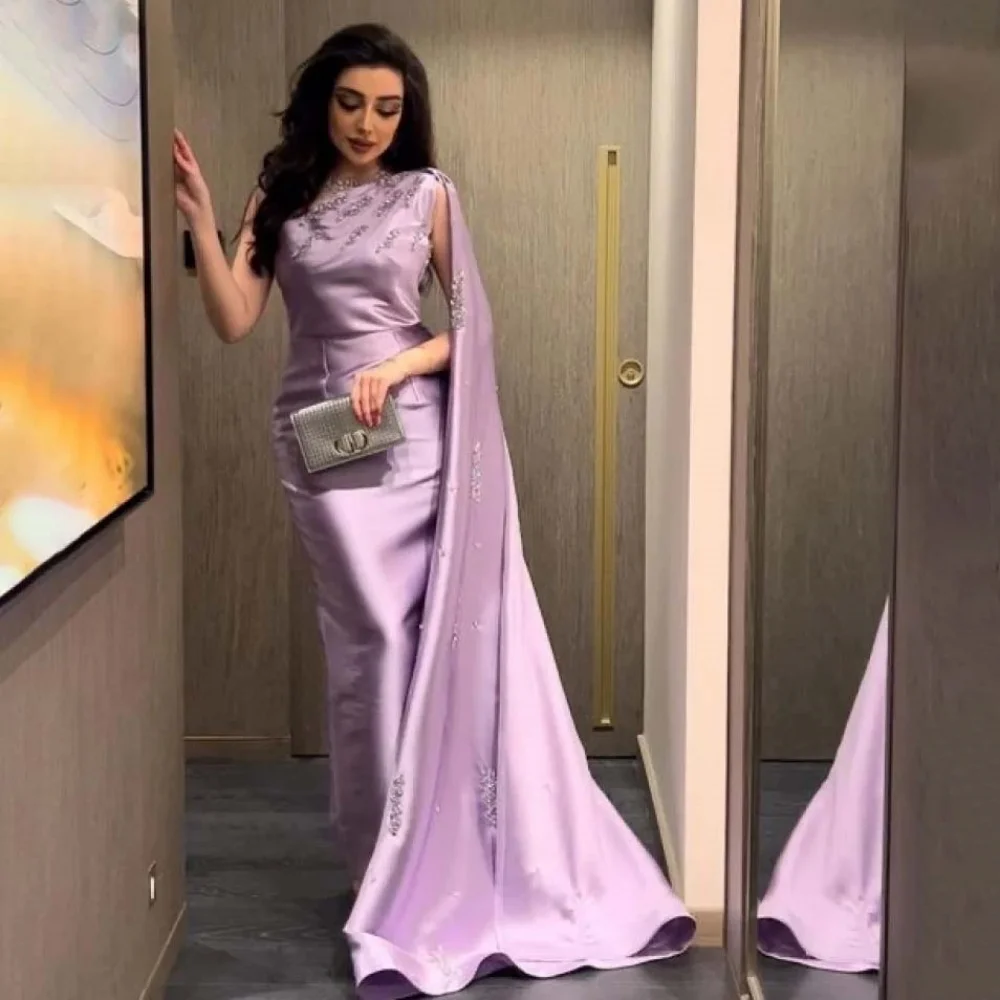 

Customized Exquisite Mermaid Evening Dress Charming Beading Prom Dress One Shoulder Ruffles Party Gown فساتين سهرة فخمة 2025