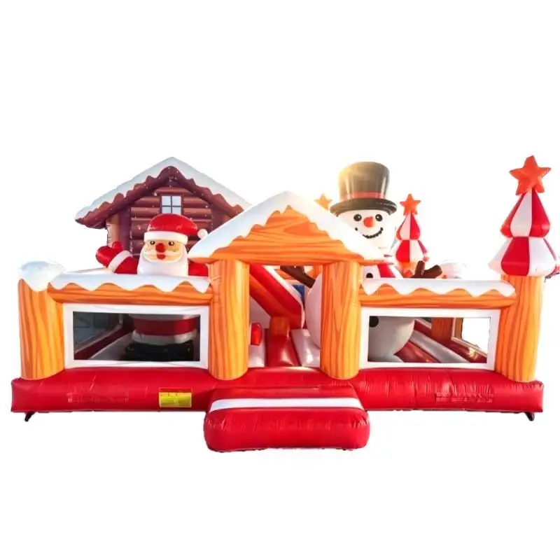 Outdoor Activity Commercial Inflatable PVC Playground Christmas Theme Fun City Castle Party Event CE Certified Easy Setup