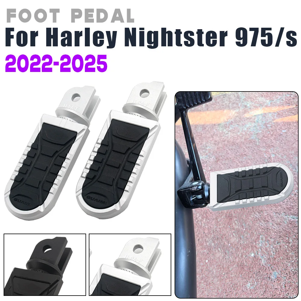 

Front Driver Footpegs Footrest For Harley Nightster 975 NIGHTSTER 975S 2022-2025 Motorcycle Rider Rotatable Foot Peg Rests Pedal