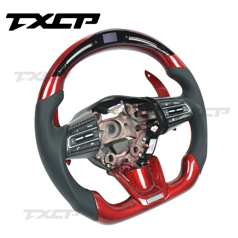 Carbon Fiber Car Steering Wheel For Kia Stinger GT LED Steering Wheel