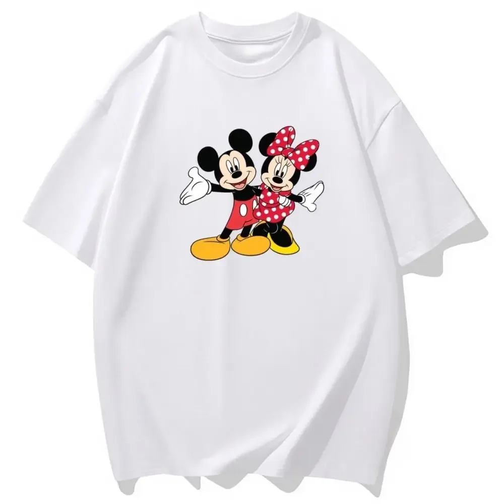 

New Disney Funny Cute Mickey Loose Comfortable Casual Cotton T-shirt Short-sleeved Men and Women with The Same Style