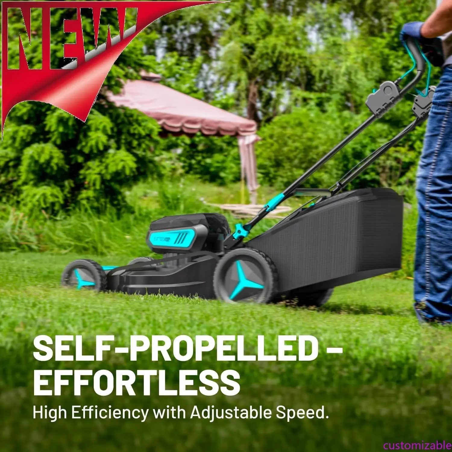 

Customizable 2 * 20V 21 Inch Self-Propelled Lawn Mower Cordless, 3-in-1 Brushless Electric Lawn Mower