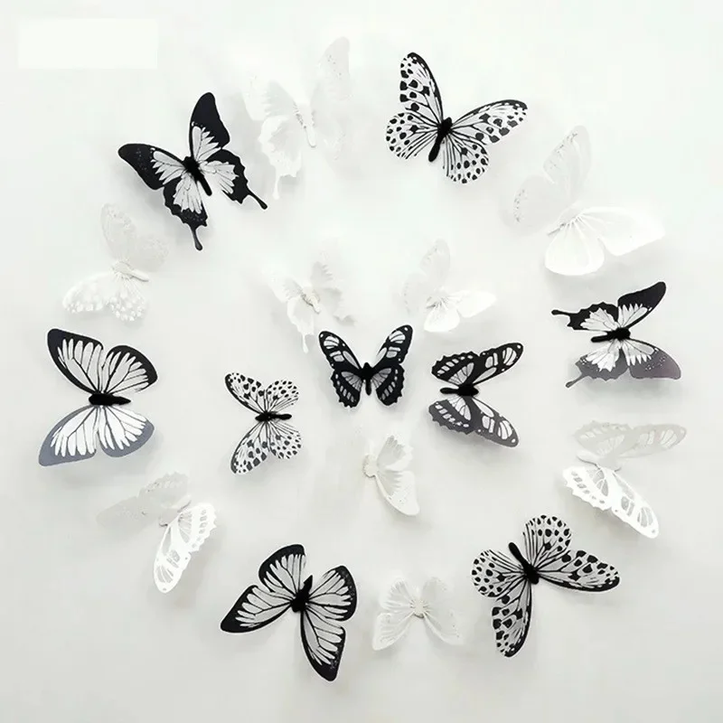 1/2/3set Crystal Butterflies 3d Wall Sticker Beautiful Butterfly Living Room for Kids Room Wall Decals Home Decoration