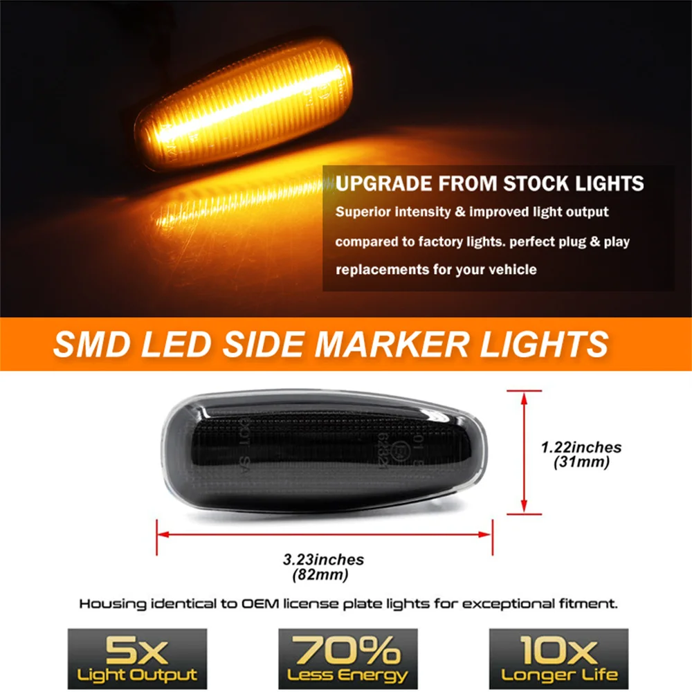 Sequential Amber LED Front Side Marker Indicator Lights For Kia Cee'D Rondo Carens II For Hyundai I30 Avante Turn Signal Lights view 4