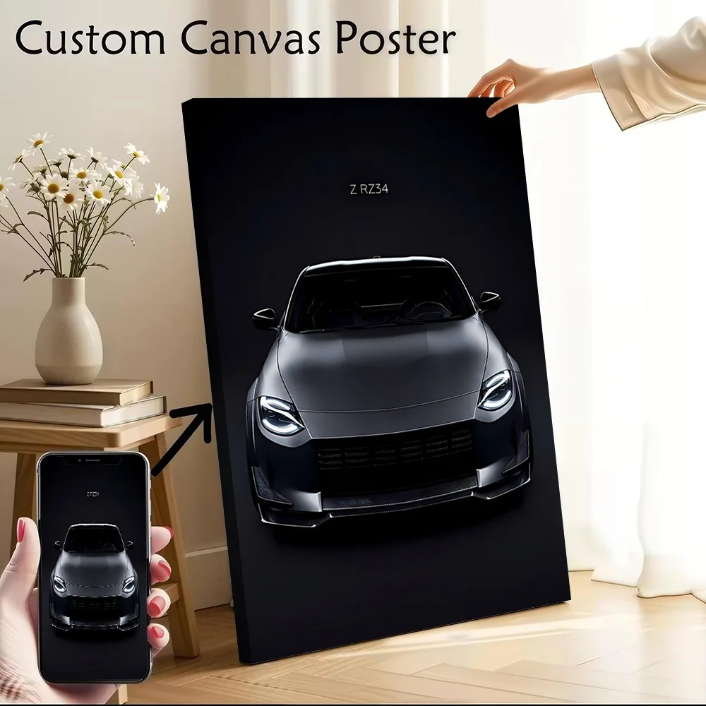 Japanese Car Z Printed Canvas Poster Custom Pictures Wall Art Canvas Painting for Living Room Decoration Gaming Home Decorations