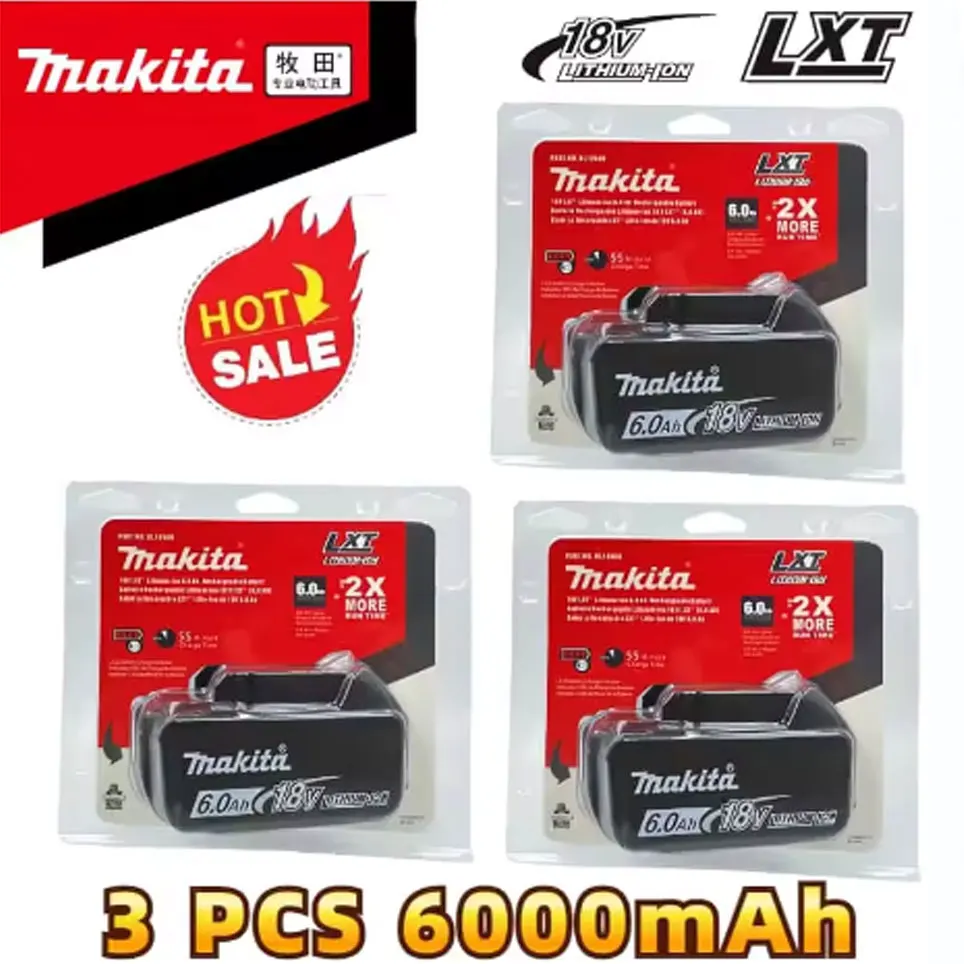 

18650 Original Makita 18V 6Ah Battery suitable for DTD173 DTW190 BL1830B BL1850B BL1850 BL1840 BL1860 BL1815 power tool Battery