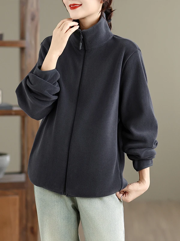 Authentieke Thiened Fce hoodie met rits Jaet Dames Spor Sle Long Sve Normale lengte Homewear True to Size