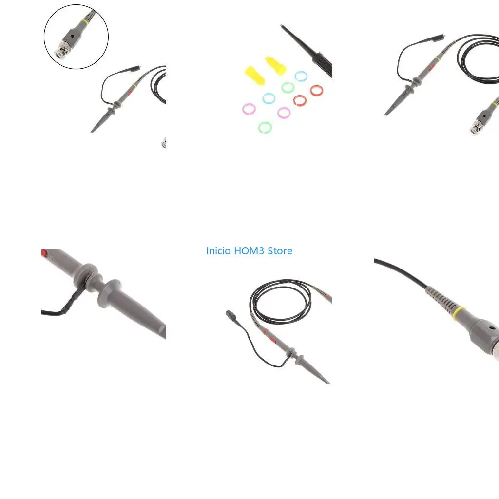 A5YD Digital Oscilloscope Probes Test P6100 100MHz Male to Double Alligators Crocodiles Clip Test Line Cable