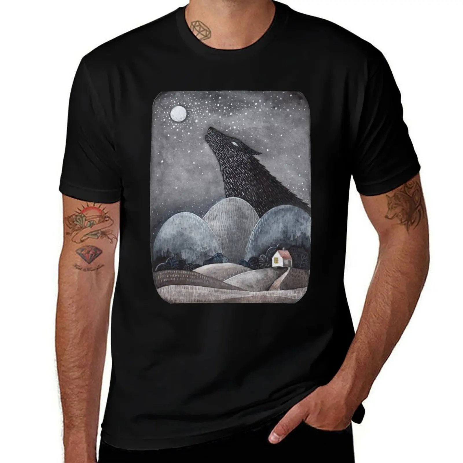 Spirit of Wolf T-Shirt Plus Size Simple Casual Top T-Shirt