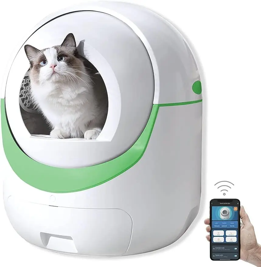 

Pretty Automatic Cat Litter Box Robot with APP Control Safe Alert t automatic cat litter box self cleaning