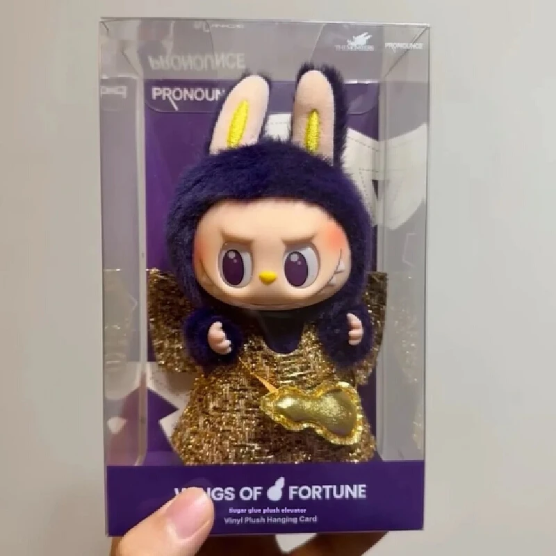 Labubu X Pronounce Wings Of Fantasy Vinyl Doll Desktop Ornaments Decoration Sofa Collection Doll Purple Labubu Friend Gift