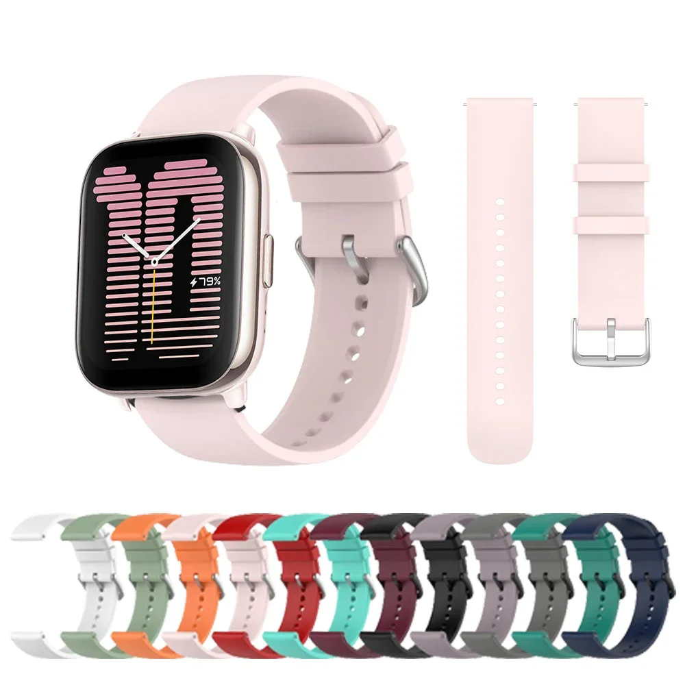 Correa de silicona de 20mm para Amazfit active/amazfit GTS 4 Mini/2 2E 3 pulsera para AMAZFIT GTR MINI/Amazfit active