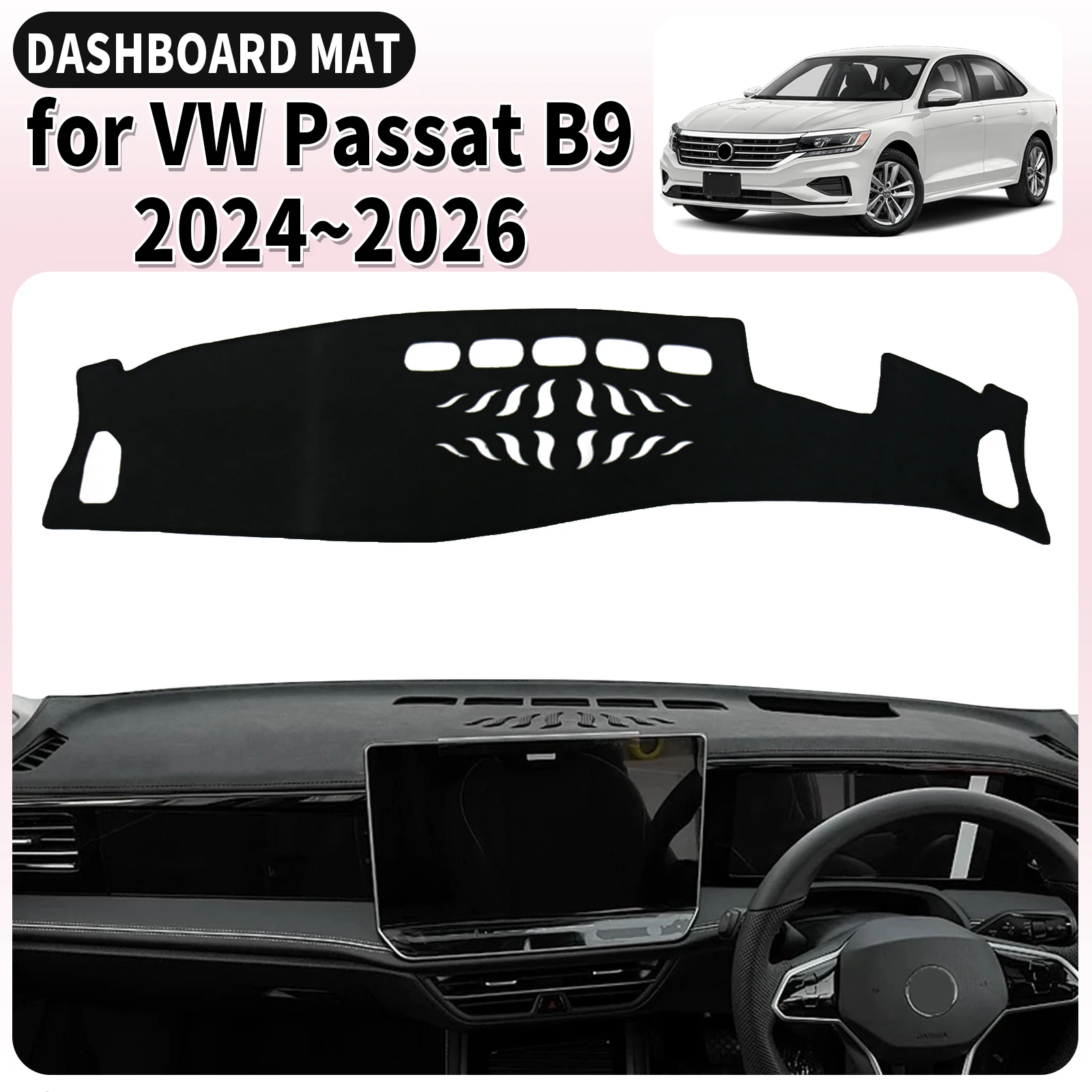 

for Volkswagen VW Passat B9 Variant R-Line 2024~2026 Car Dashmat Dashboard Cover Pad Leather DashMat Sunshade Protective Carpet