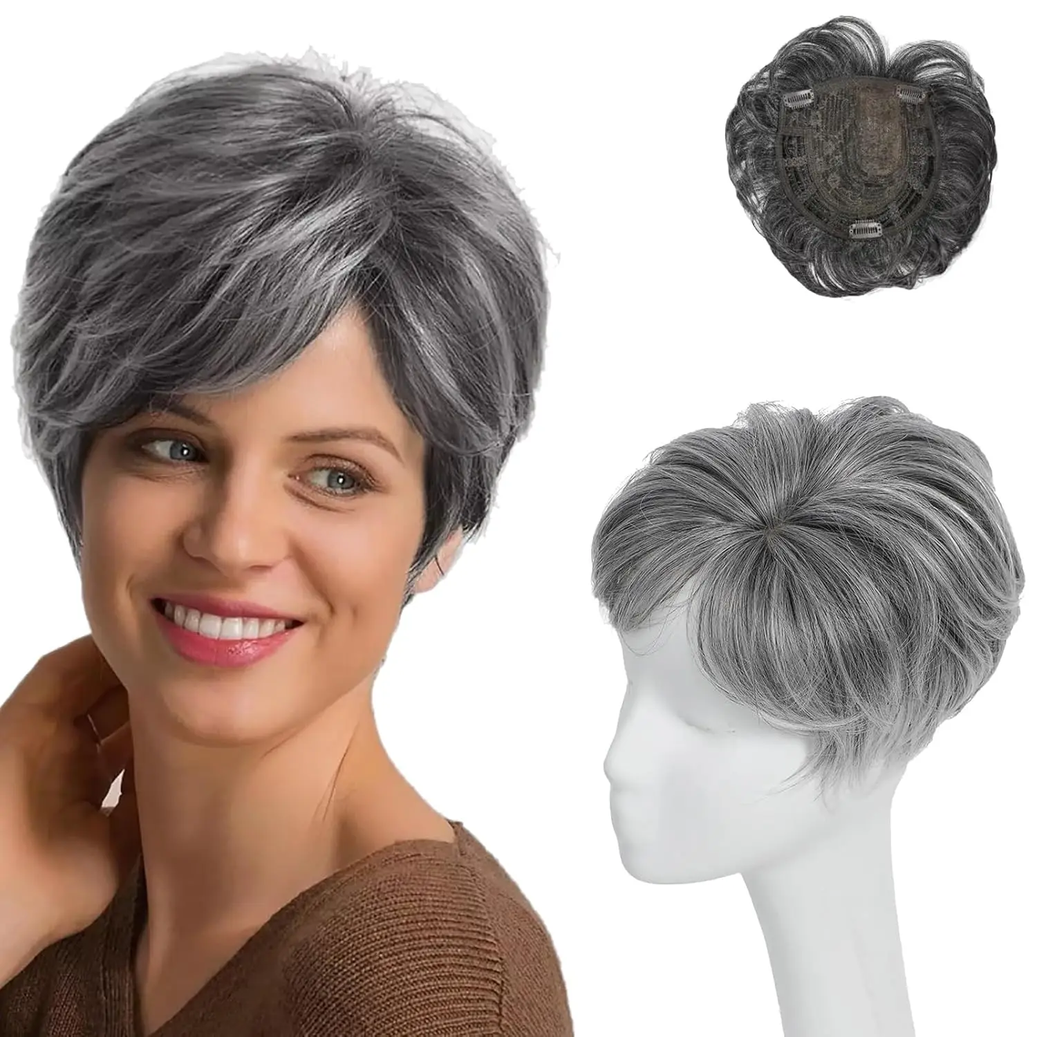 Hair Toppers for Women Short Hair Toppers with Bangs 7