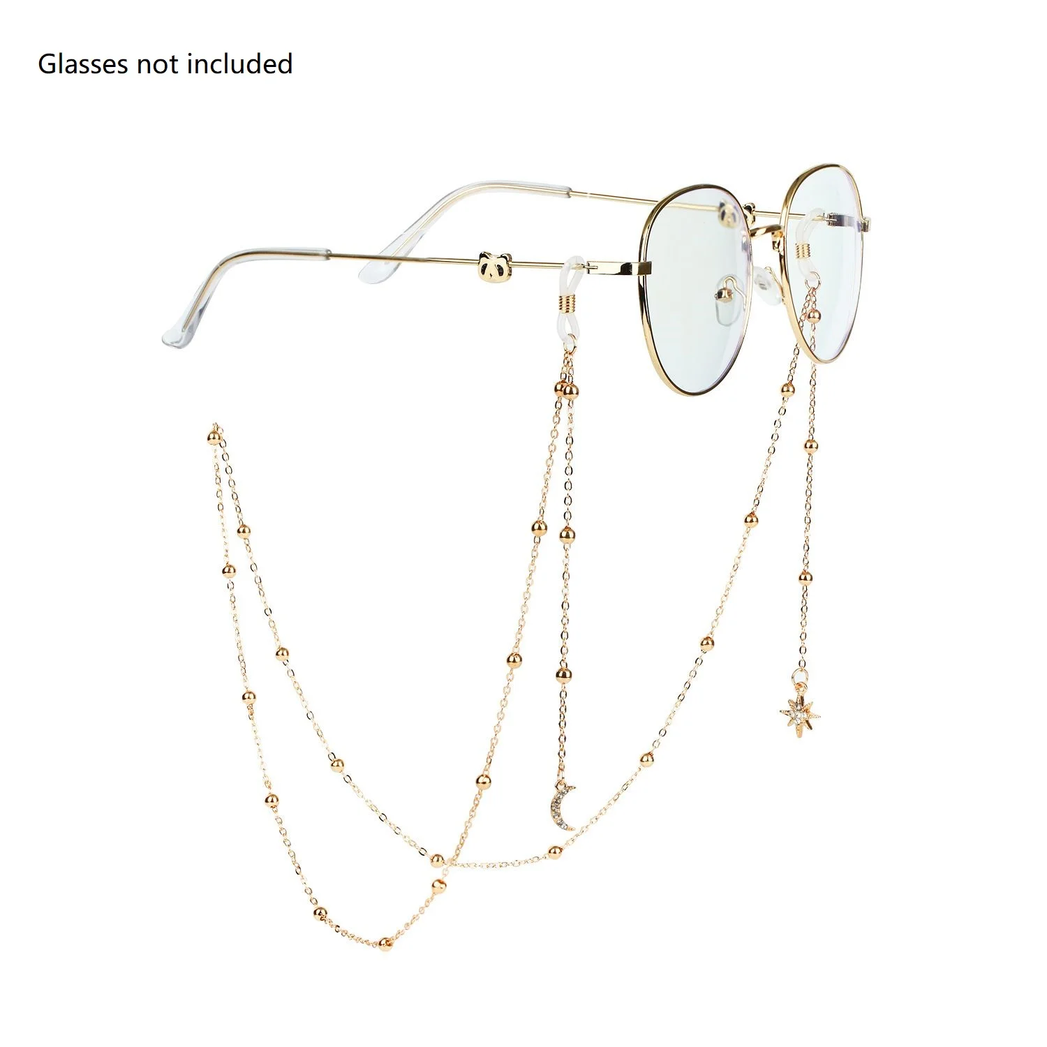 Neue Mode Frauen Brillen Kette Hohl Stern Perle Perlen Sonnenbrille Lesebrille Lanyard Brillen Halter Neck Strap Seil