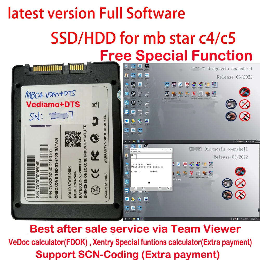 09/2023V Newest MB STAR SD C4 Full Software XENTRY/DAS/dts etc... SSD/HDD Fit for Mostly Laptop Car Diagnostic Software for C6
