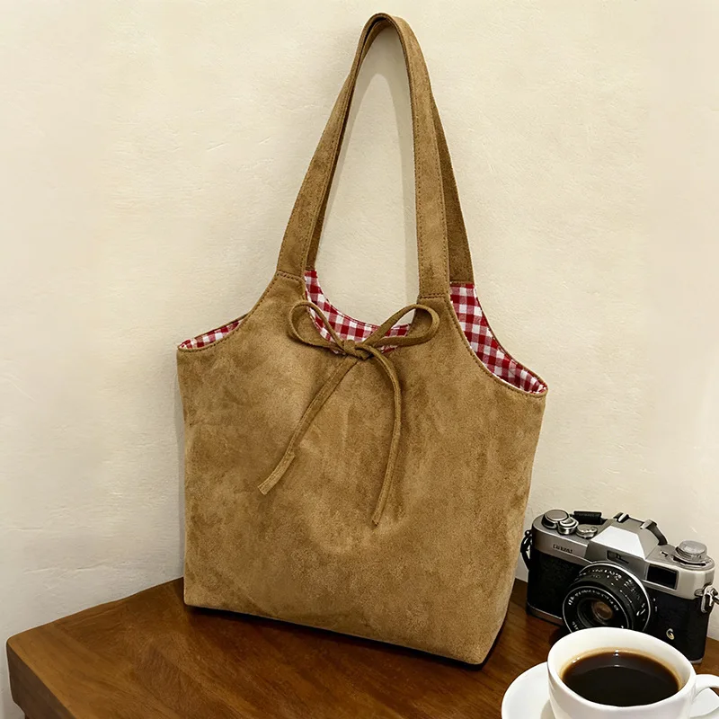 

2025 Plaid Shoulder Bag, Spacious Commuter Tote for Women, Lazy Girl Top Handle Crossbody, Versatile Day to Night Purse