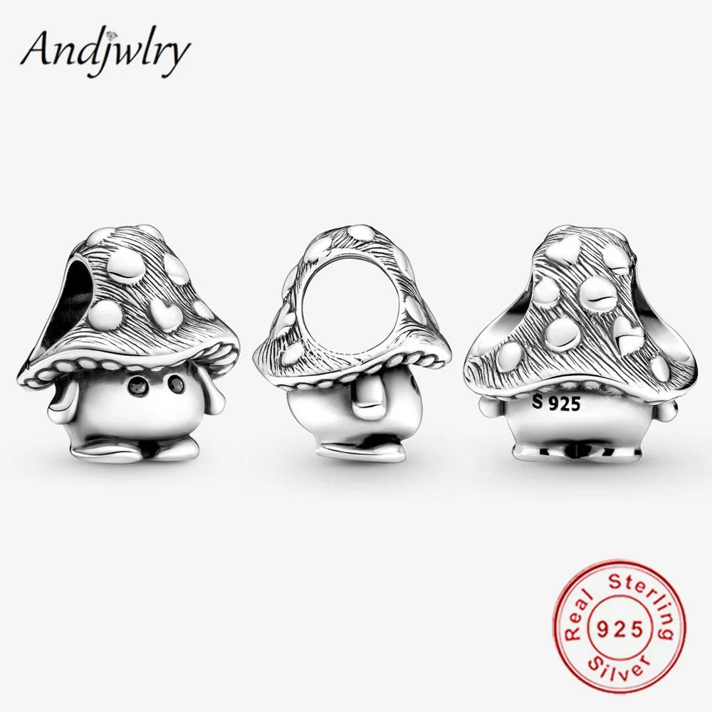 

Fit Original Bracelet Charms 925 Sterling Silver Cute Mushroom Charm Bead Pendant Bracelet & Bangle Necklace Jewelry Berloque