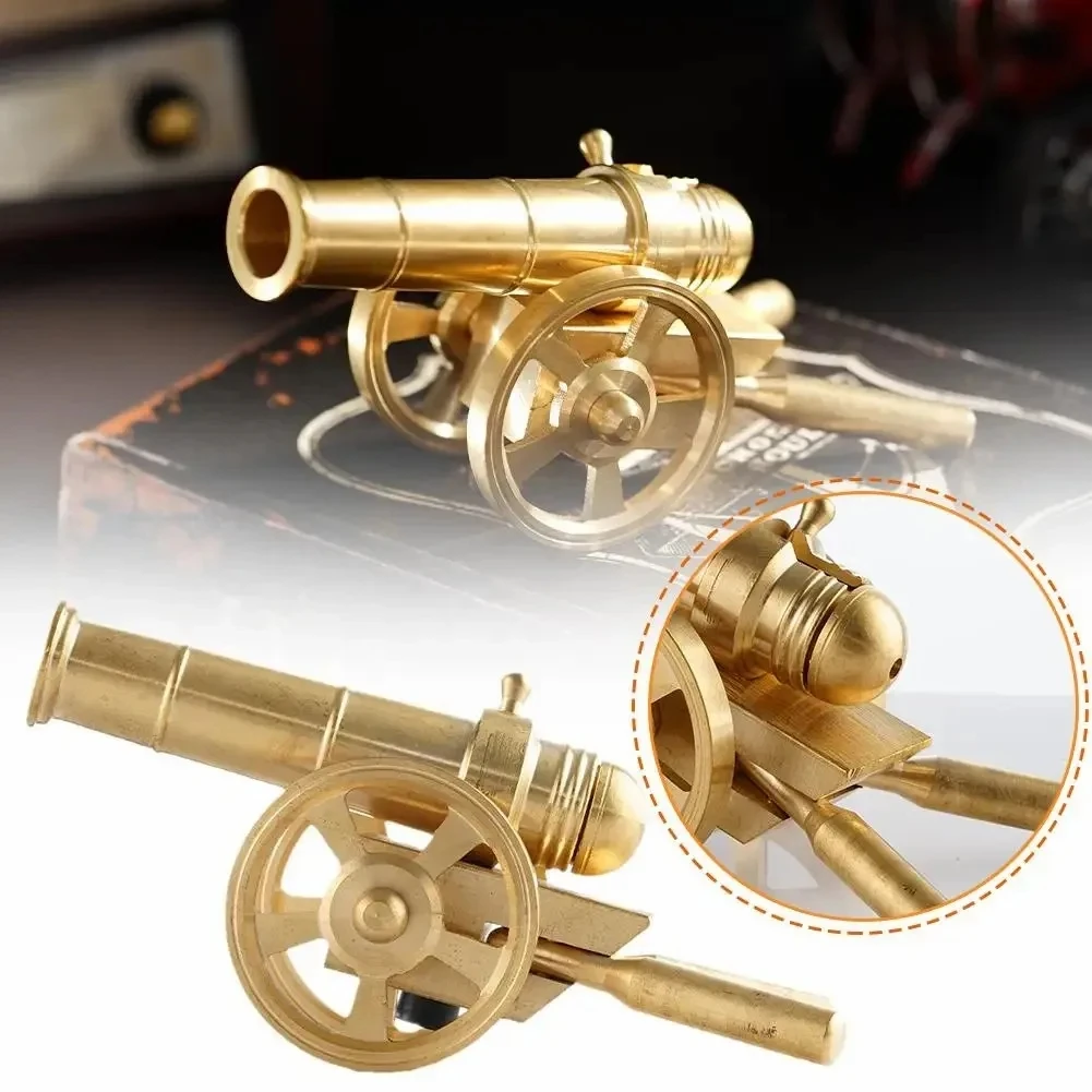 Ornamental Metal Cannon Solid Brass Cannon Military Souvenir Decompression Armament Collection Decorative Arms Mortar