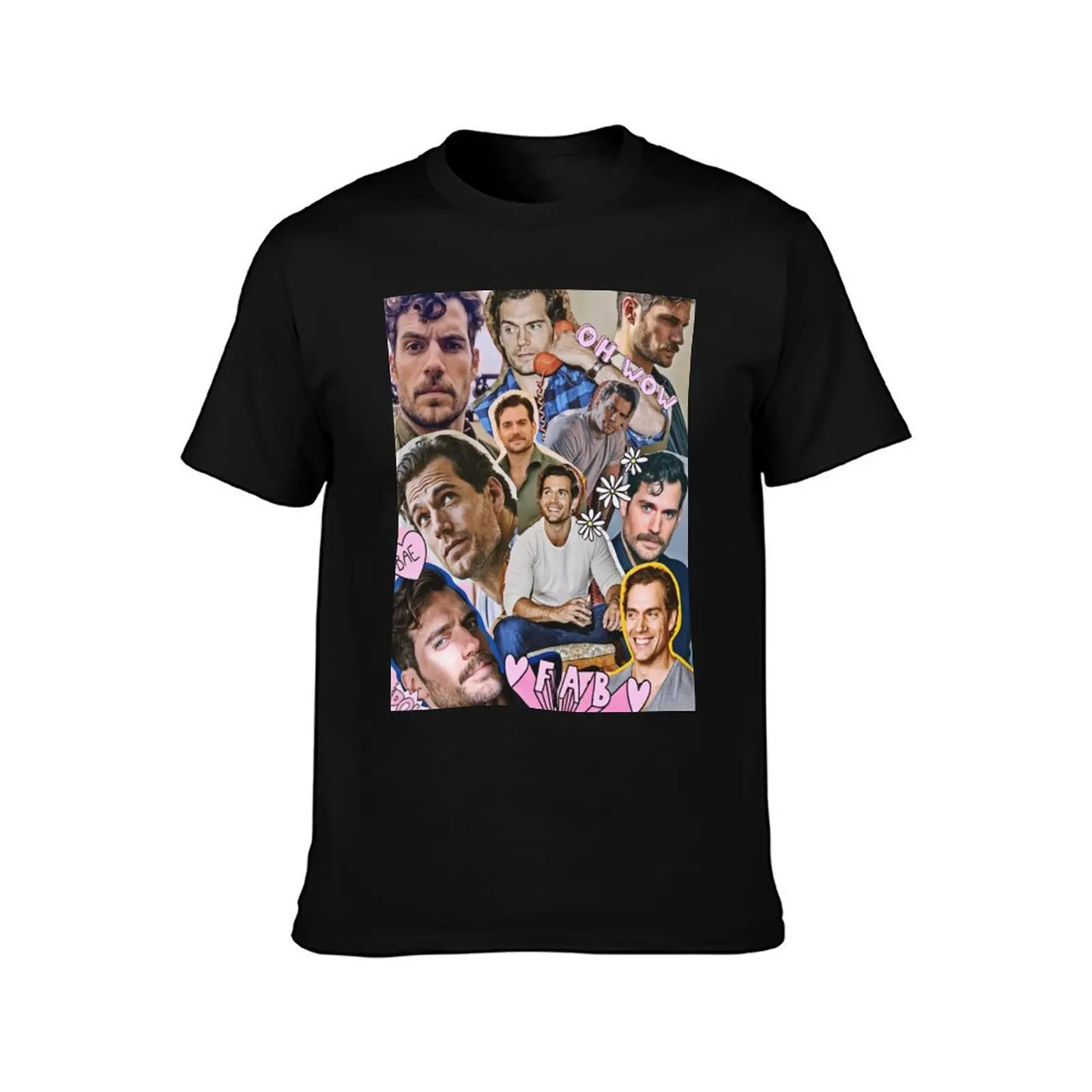 HENRY COLLAGE T-Shirt Summer Print Short Sleeve Tee T-Shirt