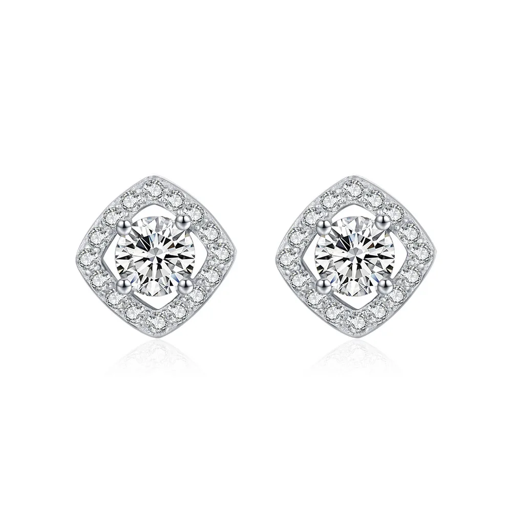 

Apexelle Brand Fashion Jewelry 925 Sterling Silver Stud Earrings Zircon Inlaid Stud Earrings For Women Jewelry
