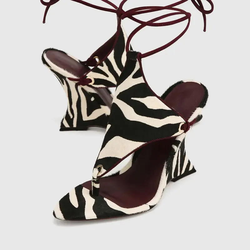 New Women's Black Suede Lace-Up Heeled Sandals Pointed Toe Ankle Tie Party Dress Shoes Fashion High Heels Sandalias Mujer - view 5