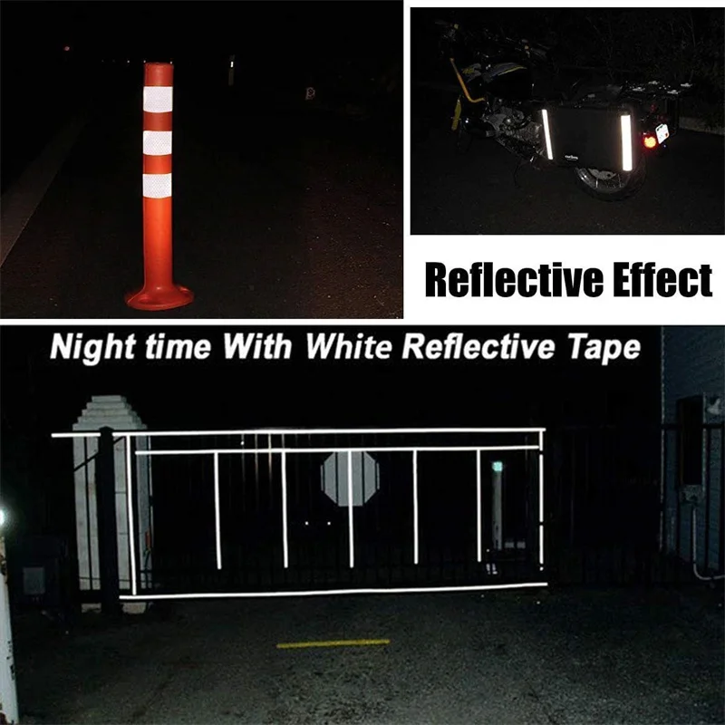 10CM*3M Waterproof Reflectors Sticker Traffic Warning White Self-adhesive Tape Safety Protective PVC Reflective Strips For Truck