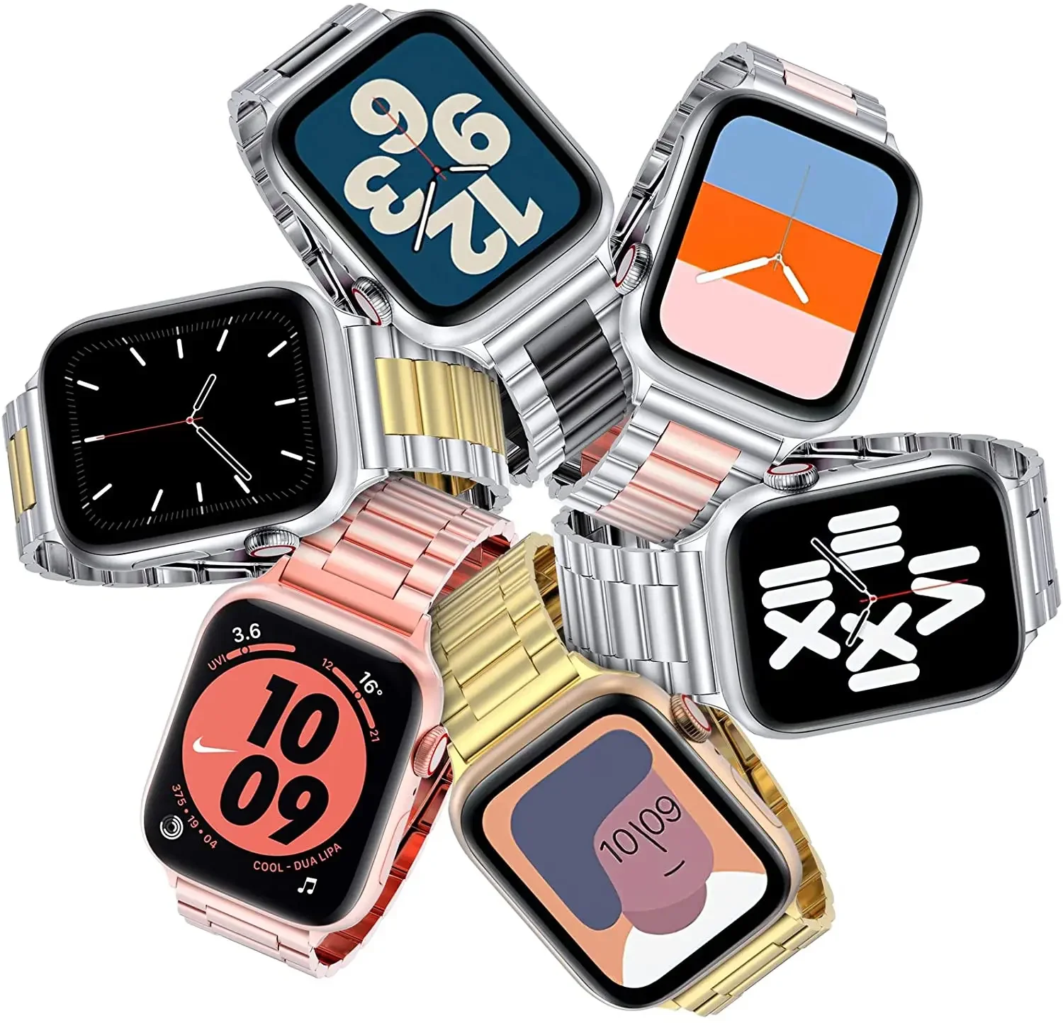 สายโลหะสําหรับ Apple Watch Ultra 49 มม.10 46 มม.42 มม.9 8 7 45 มม.41 มม.สร้อยข้อมือสแตนเลสสําหรับ iWatch 6 5 4 SE 44 มม.40 มม.เข็มขัด