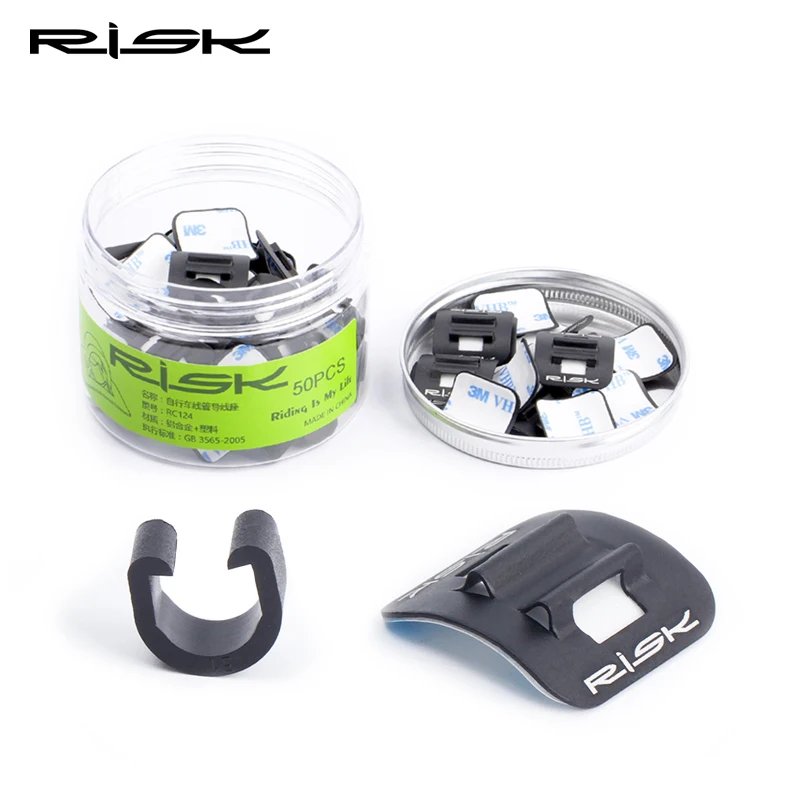 RISK C Shape Shift Brake Guide Cable Tube Fixed Clamp Frame Buckle Bicycle Cables Housing Aluminum Bike Oil Tube Fixed Clips